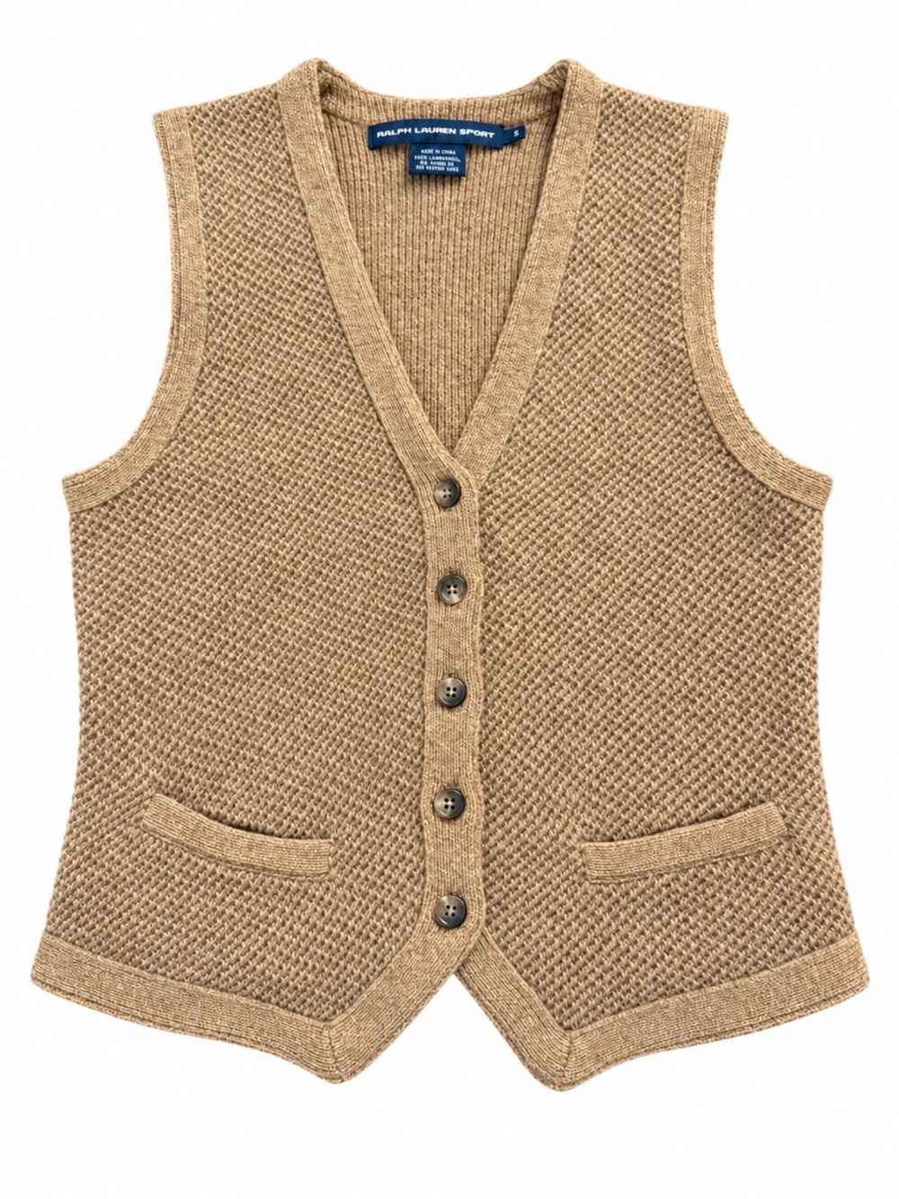 Vintage Ralph Lauren Sport Lambswool Cashmere Knit Sweater Vest | Women’s Small